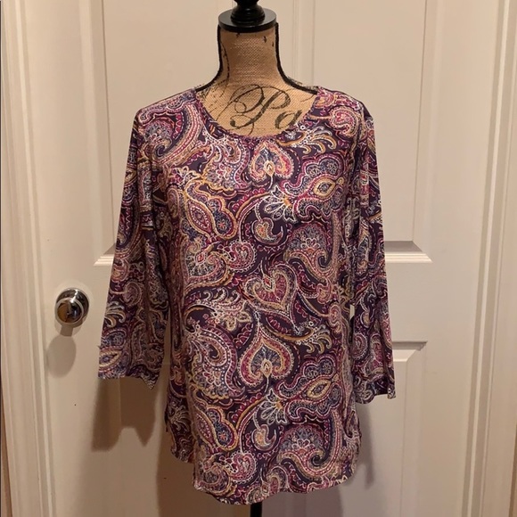 Van Heusen Tops - Van Heusen purple paisley print Top